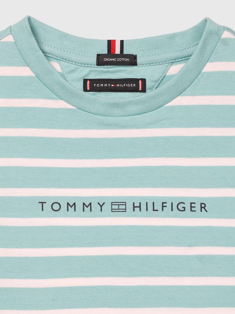 Fiú Tommy Hilfiger Stripe Póló Menta | HU 2294BEX